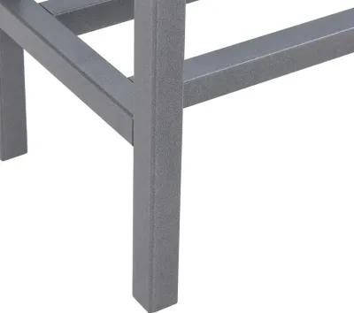 Darrin Long Gunmetal Gray Console Table with Mirrored Top