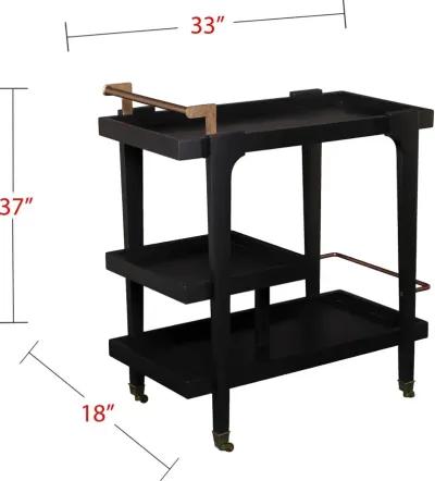 Holly & Martin Zhori Black Midcentury Modern Bar Cart