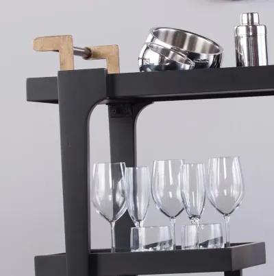 Holly & Martin Zhori Black Midcentury Modern Bar Cart