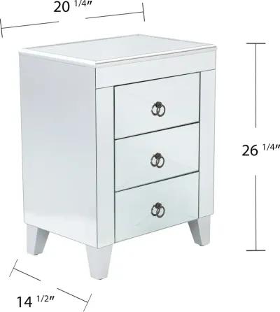 Cresheim Mirrored End Table with Drawers