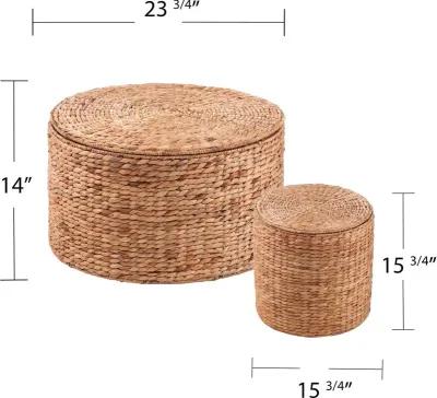 Satalia Round Hyacinth Storage Tables Set of 2