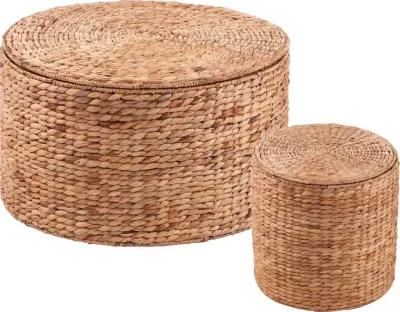 Satalia Round Hyacinth Storage Tables Set of 2