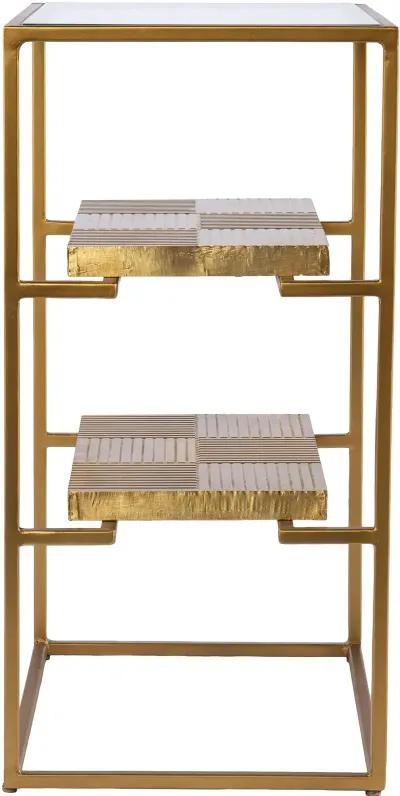 Penketh Gold End Table with Glass-Top