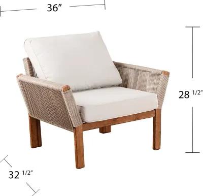 Brendina Outdoor Armchair with White Cushions