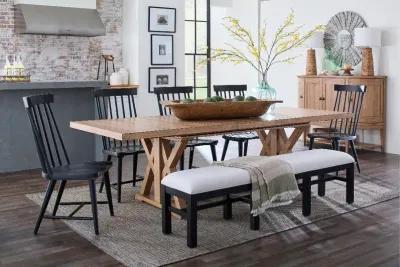 Macon Natural and Black 6 Piece Dining Set