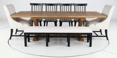 Macon Natural and Black 8 Piece Dining Set