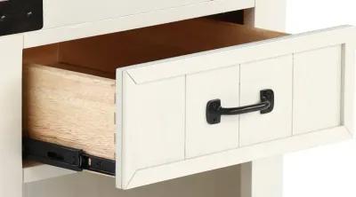 White River White Single Drawer End Table