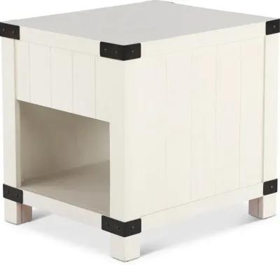 White River White Single Drawer End Table