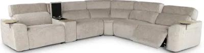 Alora Fossil White 6-Piece Power Reclining Sectional