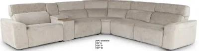 Alora Fossil White 6-Piece Power Reclining Sectional