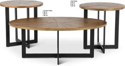 Colton Brown and Black 3 Piece Table Set