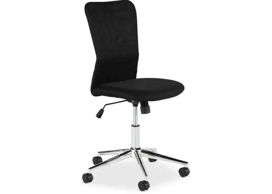 Chrome Plated Black Mesh Armless Office Chair