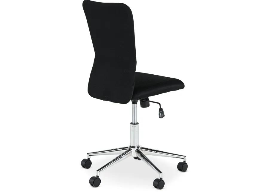 Chrome Plated Black Mesh Armless Office Chair