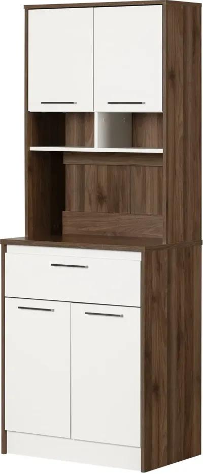 Myro Walnut and White Pantry Cabinet - South Shore