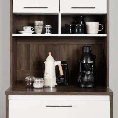 Myro Walnut and White Pantry Cabinet - South Shore