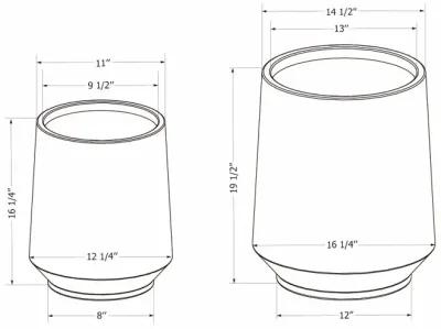 Dalya Mottled Gray Planters, Set of 2 - South Shore