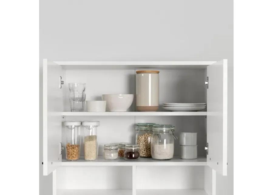 Myro White Marble and White Pantry Cabinet - South Shore