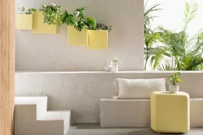 Dalya Light Yellow Wall Planters, Set of 2 - South Shore