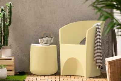 Dalya Light Yellow Round Outdoor Side Table - South Shore