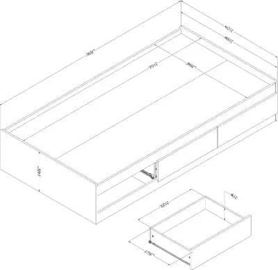 Tassio Oak Twin Storage Bed - South Shore