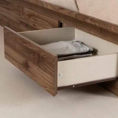 Yodi Walnut Twin Storage Bed - South Shore