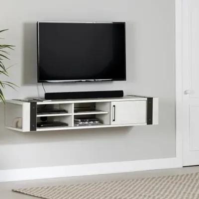 Munich White Pine 68" Hanging TV Stand - South Shore