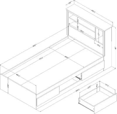 Gramercy White Twin Bed and Headboard Set - South Shore