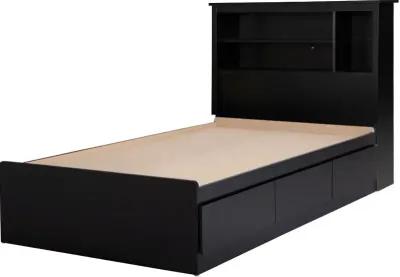 Gramercy Black Twin Bed and Headboard Set - South Shore