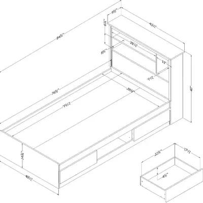 Cavalleri Oak Twin Bed and Headboard Set - South Shore