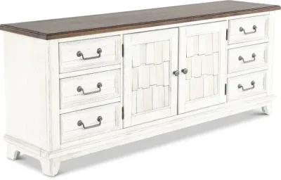 River Place 75" White-Washed TV Stand