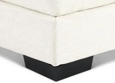 Hansel White Ottoman with Crypton Home Fabric