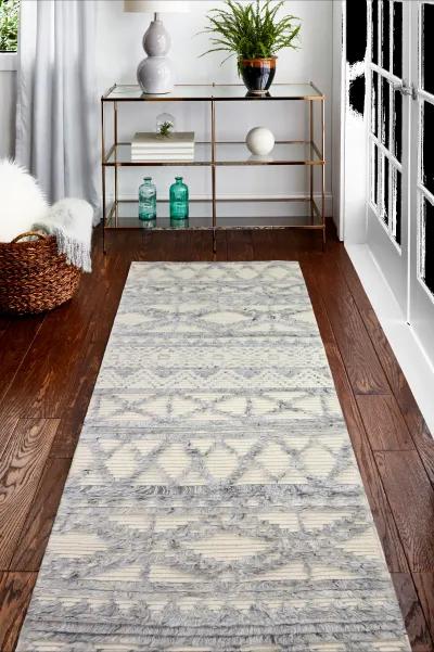 Janie Wool Hand Knotted Blue Runner Rug