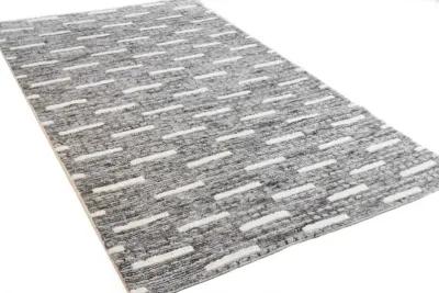 Jedediah 4 x 6 Wool Hand Knotted Gray Area Rug