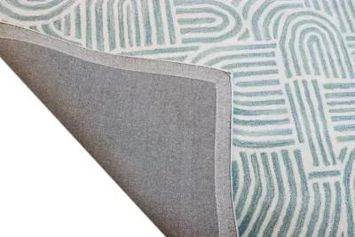 Chelsea Trenton 9 x 12 Teal Wool Hand Tufted Area Rug