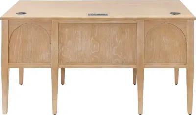 Laurel Natural Oak Half Pedestal Desk