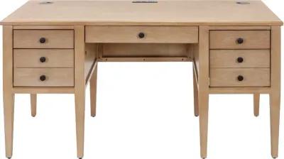 Laurel Natural Oak Half Pedestal Desk