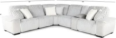 Presley Fog Gray 6-Piece Power Reclining Sectional