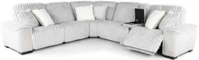 Presley Fog Gray 6-Piece Power Reclining Sectional