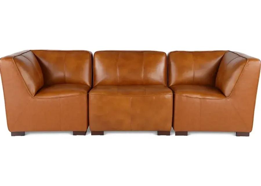 Denver Tobacco Brown Leather Modular Corner Chair