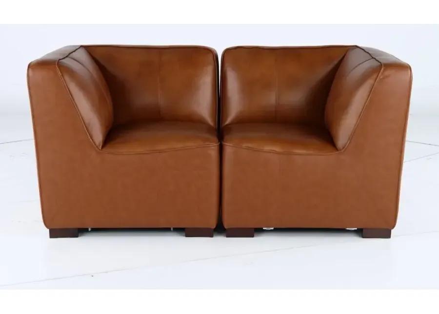 Denver Tobacco Brown Leather Modular Corner Chair