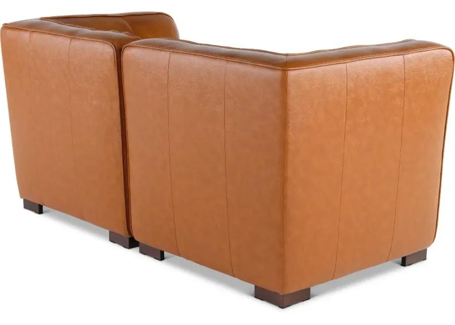 Denver Tobacco Brown Leather Modular Corner Chair