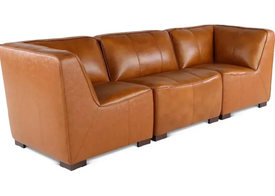 Denver Tobacco Brown Leather Modular Corner Chair