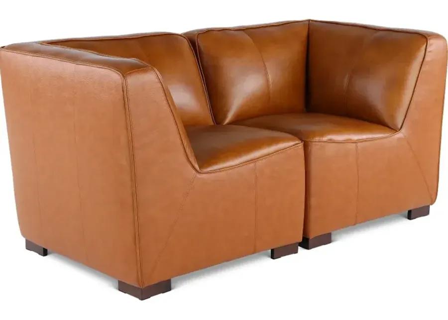 Denver Tobacco Brown Leather Modular Corner Chair