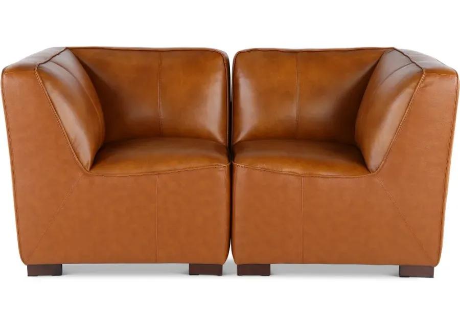 Denver Tobacco Brown Leather Modular Corner Chair