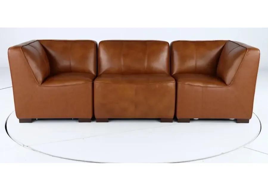 Denver Tobacco Brown Leather Modular Corner Chair