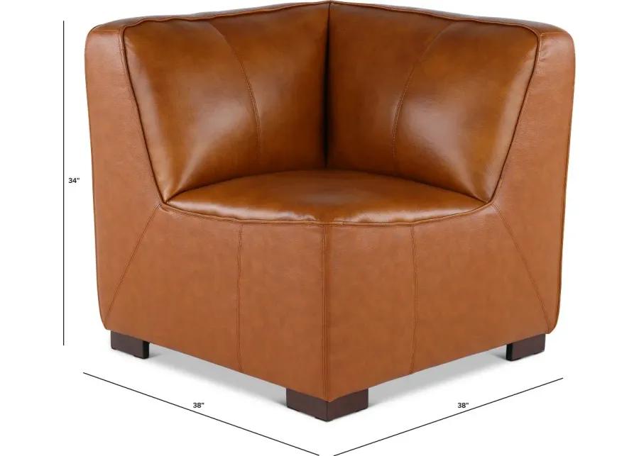 Denver Tobacco Brown Leather Modular Corner Chair