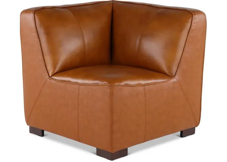 Denver Tobacco Brown Leather Modular Corner Chair