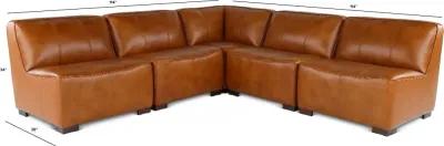 Denver Tobacco Brown 5 Piece Modular Sectional