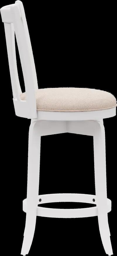 Savana White Swivel Counter Height Stool