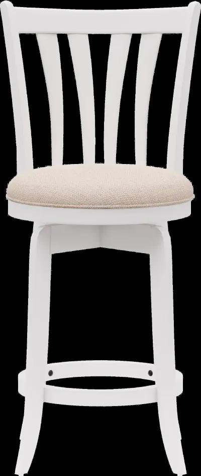 Savana White Swivel Counter Height Stool